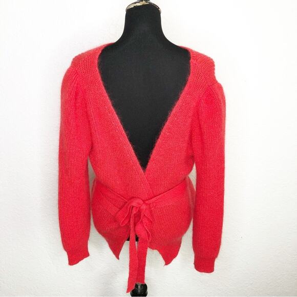 Alexachung red wrap style open back mohair blend sweater size Medium - Picture 14 of 16